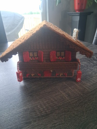 Handmade Crocheted House With Music Box By Deanie Scherrens 
