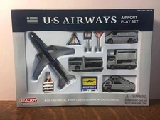 Vintage NOS Realtoy U.S. Airways Airport Play Set Jet Diecast Airline Vehicles