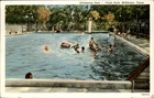 McKinney TX Swimming Pool Funch Park Coca Cola Float c1930-50s Vintage Postcard
