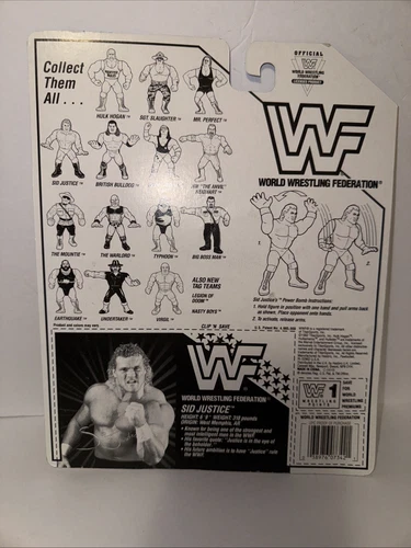 WWF Hasbro Sid Justice Action Figure Blue Card Back Only Bio Card