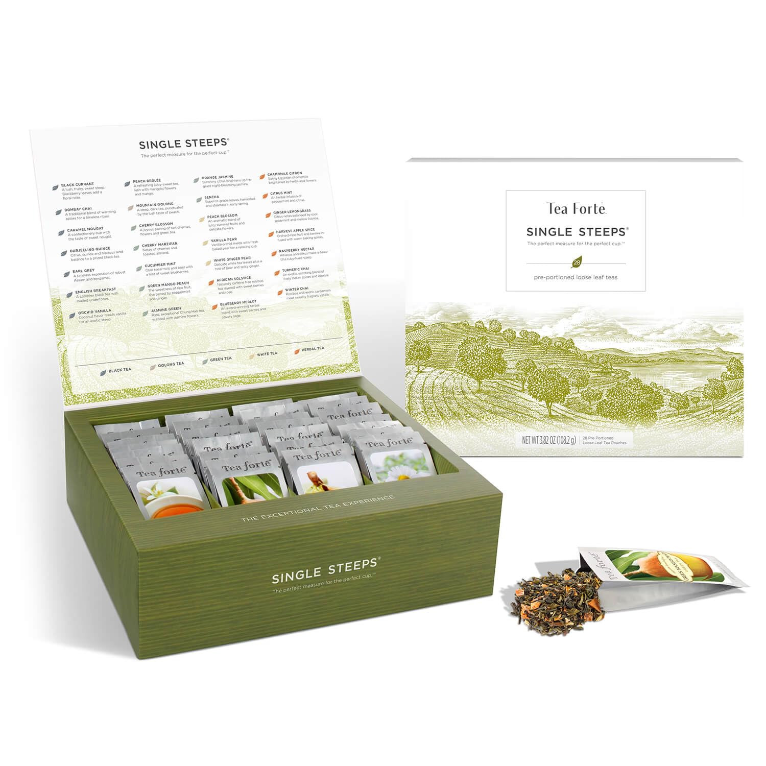 Sampler, Assorted Variety Tea Box, 15 Single Serve