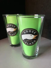 ✅ NEW (2) Goose Island Beer Bar Craft Pint Glasses lot