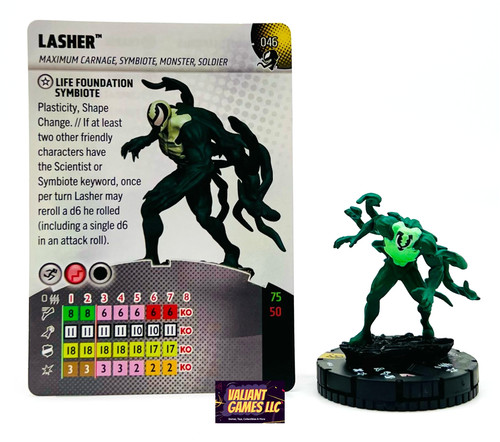 Marvel Heroclix Lasher #046 w/ Card Venom Set