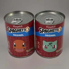 Lot Of 2 - SpaghettiOs Original POKEMON Pasta New Pokémon Charmander & Bulbasaur