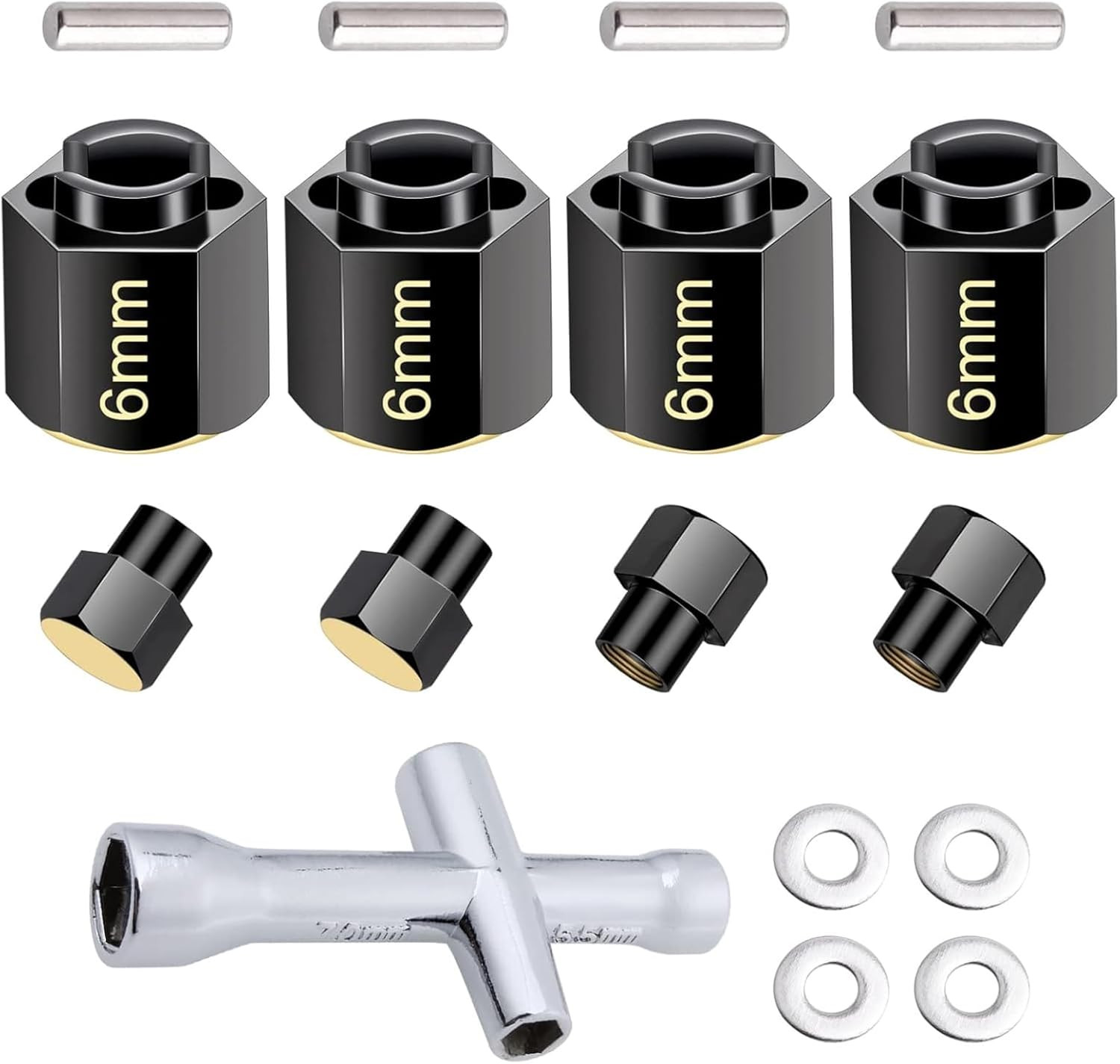 Hobbypark Brass Hex Extension for TRX4M Upgrades Parts Extended Wheel Hex Hubs E