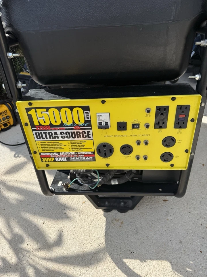 Generac 15,000 Watt (22,500 Surge) Guardian Ultra Source portable generator - Image 2 of 4