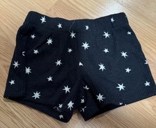 Girls Cat, And Jack French Terry Star Graphic Shorts M 8  Black And White  20
