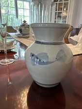 Miranda Thomas For Simon Pearce Blue Fish Vase  on light background 6”