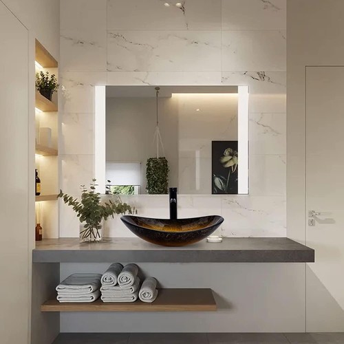 Bathroom Sink, Countertop Wash Basin, Glass Vessel Washing Bowl Set with Tap, Ca - Picture 3 of 5