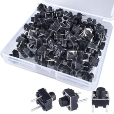 100 Pcs Tact Push Button Switch 2 Pin 6x6x6 mm Micro Momentary Tactile 