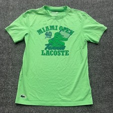 Lacoste Mens Miami Open 40 Love Tennis T-Shirt Green XS Alligator