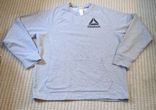 Reebok Sweatshirt Men's Large Crewneck, Athletic Casual Training Pocket Gray EUC