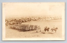 Vintage Military Parade Photo 5x3.5 Inch Sepia Historic Soldiers on Horseback