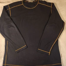 AgaveLux Men L Steelhead Lux Thermal Long Sleeve Shirt BLK Jake Agave USA RIBBED