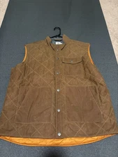 Flint and Tinder Waxed Vest Mens XL Huckberry Quilted Tek Brown Puffer Primaloft