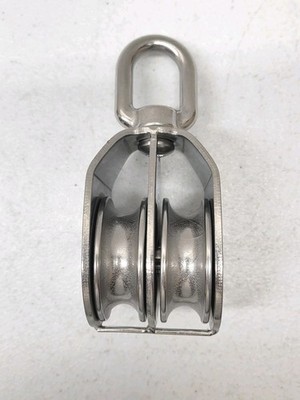 M50 Heavy Duty Double Pulley Swivel lifting Block Stainless Steel NEW