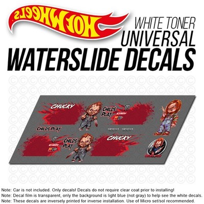 1/64 Scale HALLOWEEN Custom White Toner Universal WaterSlide Decal for Hot