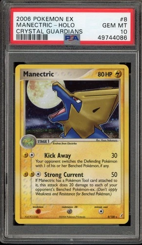 Pokemon Manectric EX Crystal Guardians Holo Rare #8 PSA 10 Gem Mint