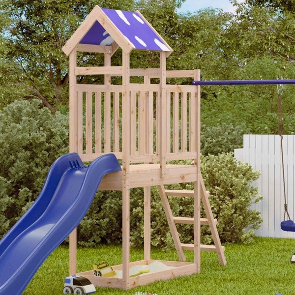 Spielturm Braun 52,5 X 110,5 X 215 Cm Massives Kiefernholz-image