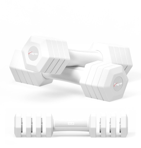 Adjustable Dumbbells Set, 4 in 1 Hand Weights Set for Men 10 LB Dumbbell Pair... - Picture 1 of 6