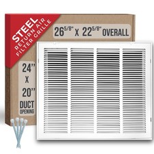 Handua 24x20 Steel Return Air Filter Grille White HVAC Cold Air Intake Vent Cove