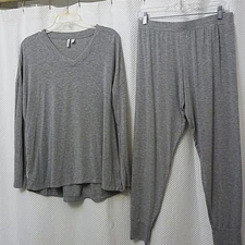NWOT Nordstrom Super Soft Modal Spandex V-Neck Loungewear Top & Pants PJ Set Gr