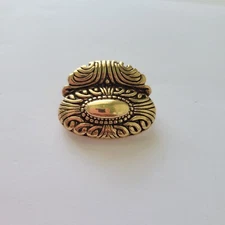 Vintage Signed Premier Design Slide Pendant Gold Tone Fashion Jewelry 0.75"