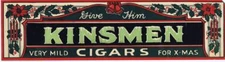 Kinsmen paper advertising sign cc 1920's for Christmas