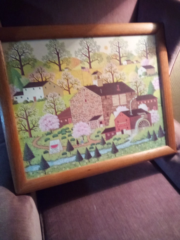 Litografia emoldurada Charles Wysocki "Primavera" assinada, perfeita - Imagem 4 de 4