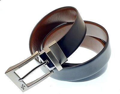Men's Reversible Leather Dress Belt - Black/Brown, 1.3" Wide, Gift Boxed (StarHide SB09) Men's Reversible Leather Dress Belt - Black/Brown, 1.3" Wide, Gift Boxed (StarHide SB09)