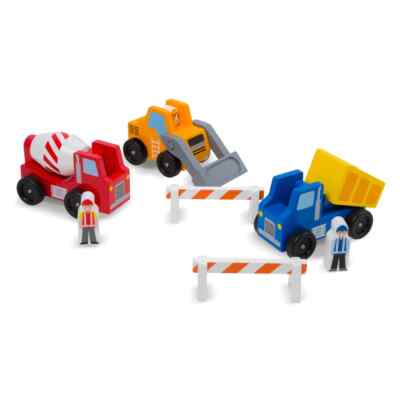 Holzspielzeug Baufahrzeug Set - Muldenkipper Bagger - Melissa & Doug 