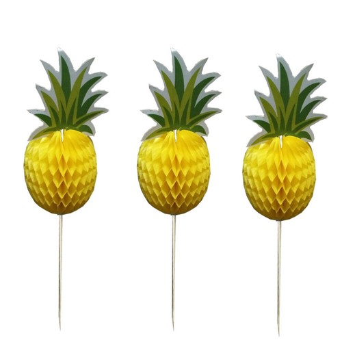 100 Pcs Pool Party Cupcake Toppers Hawaiian Decor Pineapple - Picture 3 of 5