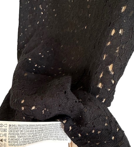 Forever 21 ärmelloses Damen-Oberteil mit Blumenmuster Strick hinten mit Reißverschluss - Größe M schwarz - Bild 6 von 8