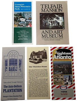 Vintage 1970's Lot of 5 Georgia Travel & Historical Sights Pamphlets