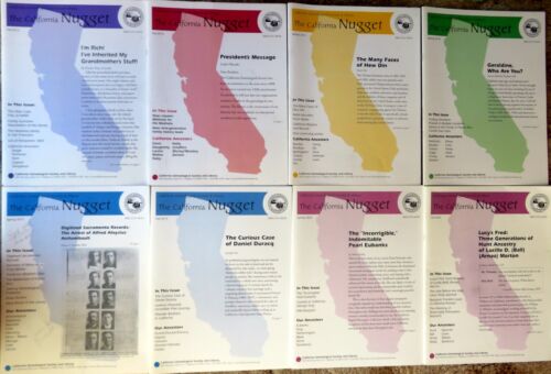The CALIFORNIA NUGGET - CA Genealogical Society & Library - 8 Issues, 2012-2020