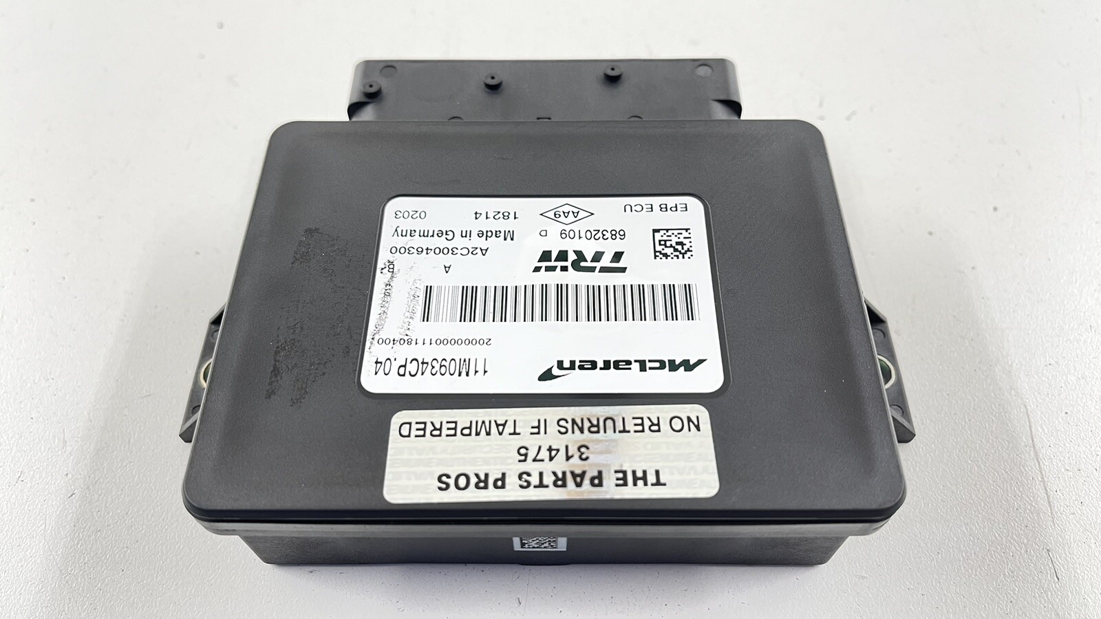 15-17 MCLAREN 650S EMERGENCY PARKING PARK BRAKE CONTROL MODULE 11M0934CP OEM