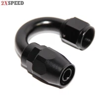 AN-8 AN8 180° Degree Swivel Fuel Oil Gas Line Hose End Fitting Adapter Black New