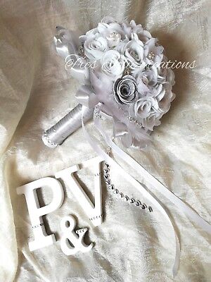 Bouquet Sposa Nozze Matrimonio Damigella Artificiale Fiori Mazzo Lancio Sposa Ebay