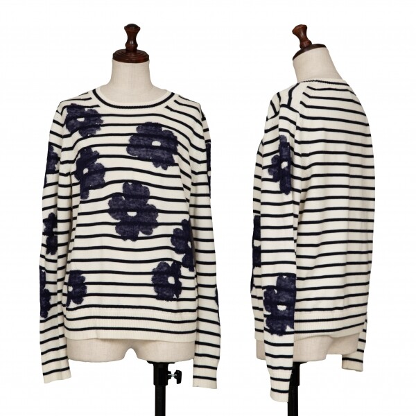 tricot COMME des GARCONS Floral Jacquard Stripe Knit Sweater tricot COMME des GARCONS Floral Jacquard Stripe Knit Sweater
