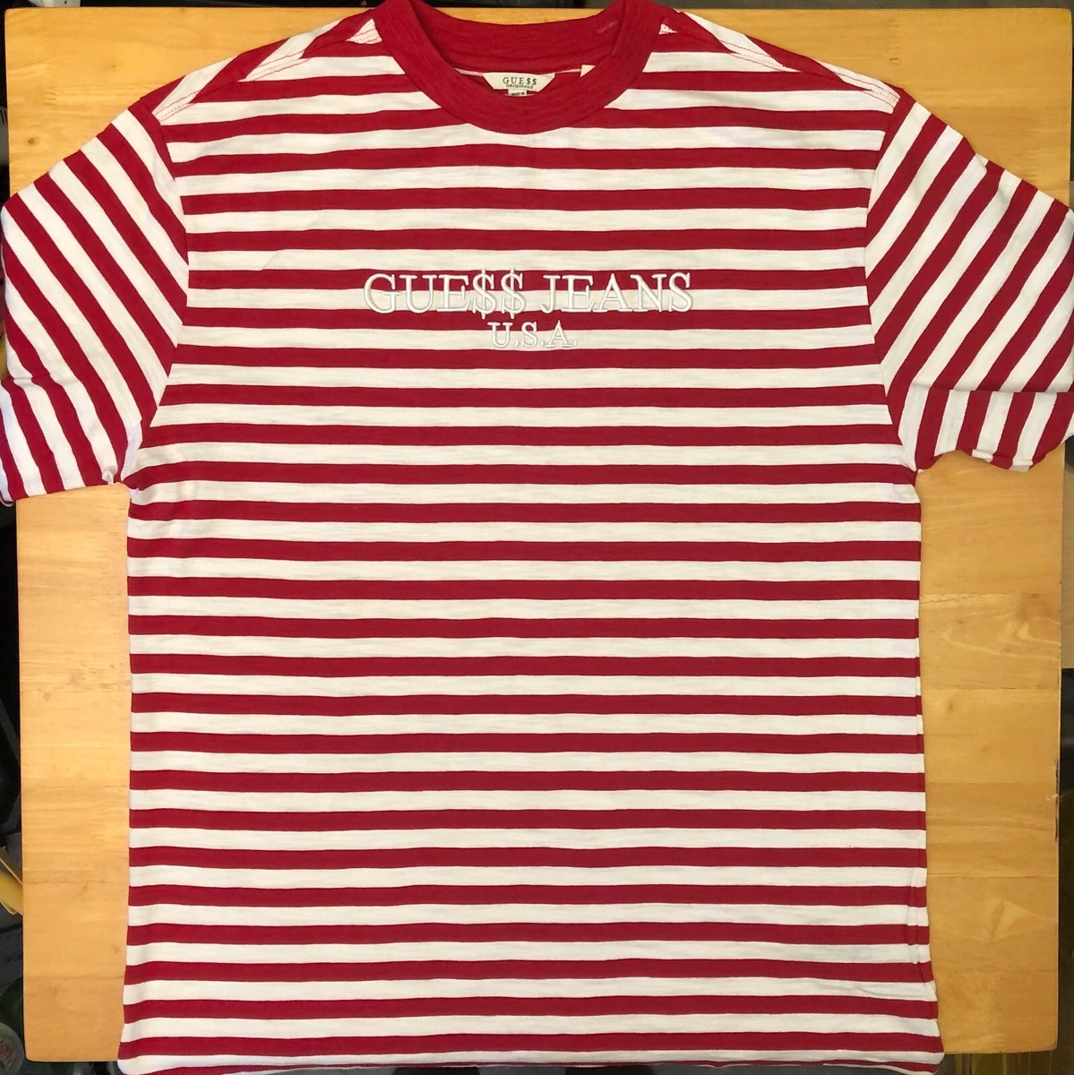 ASAP x GUESS striped T-Shirt Size XL Ships Same Day | eBay