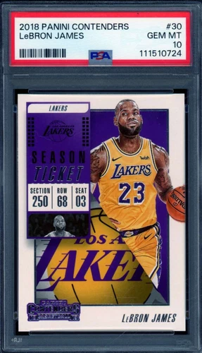 LeBron James Card 2018-19 Panini Contenders #30 PSA 10