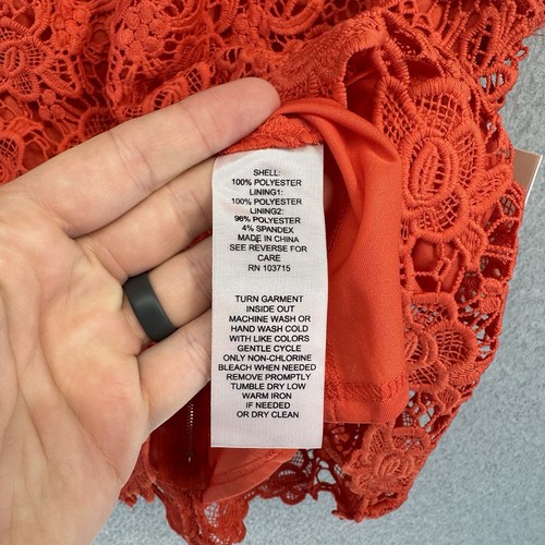 Nanette Lepore Damen Bluse Größe M Orange Ärmellos Bestickt Neu Etikett - Bild 8 von 13
