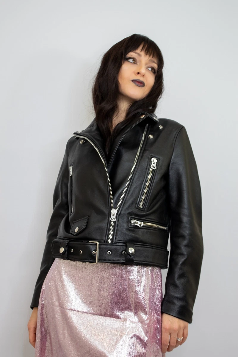 Acne mock leather jacket hotsell sale