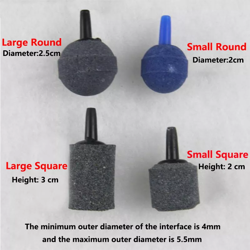 Air Stone Round Square Aquarium Pond Airstones Oxygen Bubbles Pump Fish Tank New