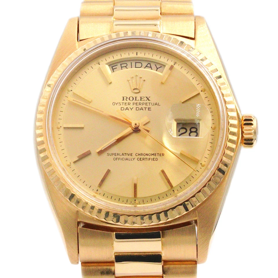 Reloj Rolex Day-Date President 1803 vintage para hombre de oro amarillo de 18 quilates esfera champán