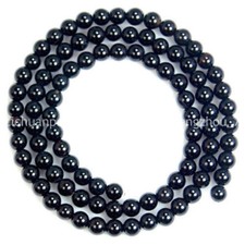 Smooth 4mm Black Agate Onyx Gemstone Round Loose Beads 15"