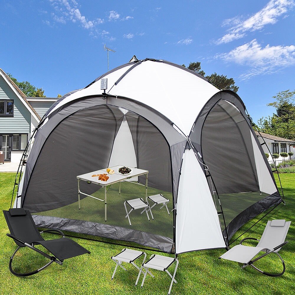 Gartenpavillon Partyzelt Pavillon Solar LED 3,5x3,5 M Event Gartenzelt