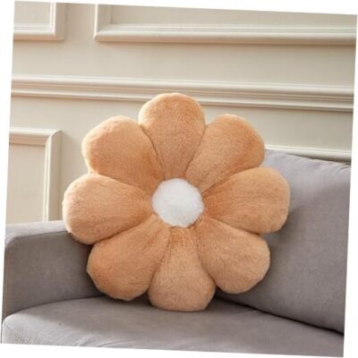 In Small Cute Daisy Flower Shaped throw Pillow Floor Pillow 17.7 Light Brown