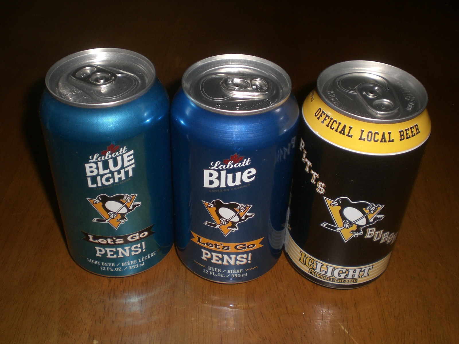 3 PENGUINS IRON CITY IC LIGHT - LABATT BLUE - LABATT BLUE LIGHT BEER