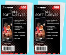 200 ULTRA PRO TALL CARD Sleeves Basketball Card Sports Widevision Gameday Soft